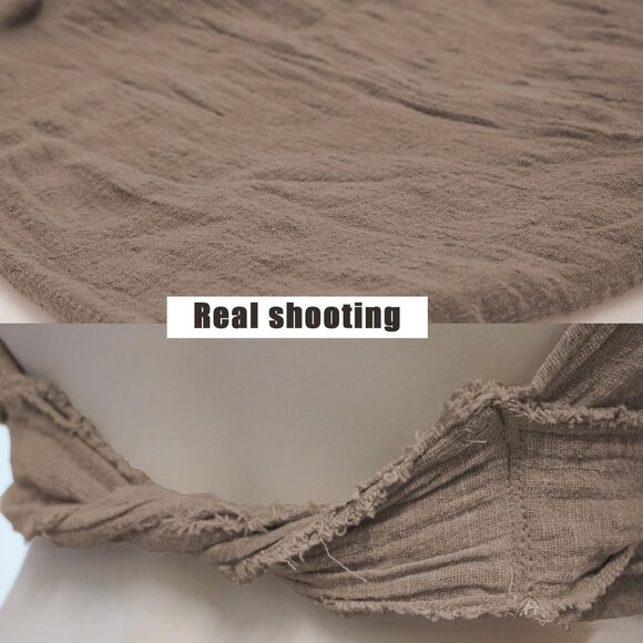 ⚡Women's Beige Crop Tank Boho Open Back Cross Wrap Swim Cover Up Top - Picture 6 of 7